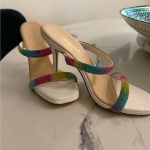 Shoe Dazzle Multicolor Beaded Heels